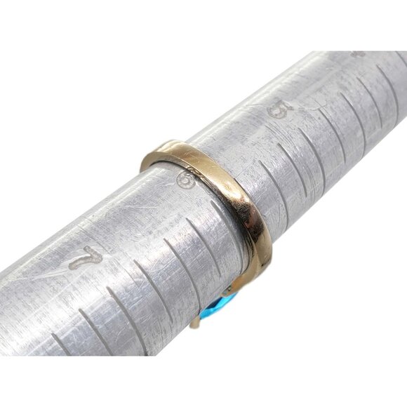 Big 11.67 ctw Oval Blue Natural Topaz Solitaire Ring 14k Gold Size 5.75 - Picture 3 of 7